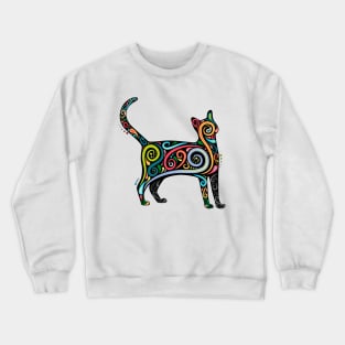 Mandala colorful cat Crewneck Sweatshirt